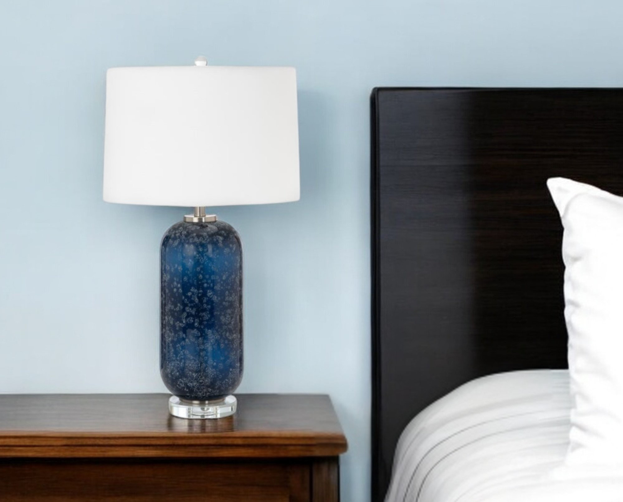 Hokku Designs Set of Two 30" Blue Crystal Table Lamp With White Drum